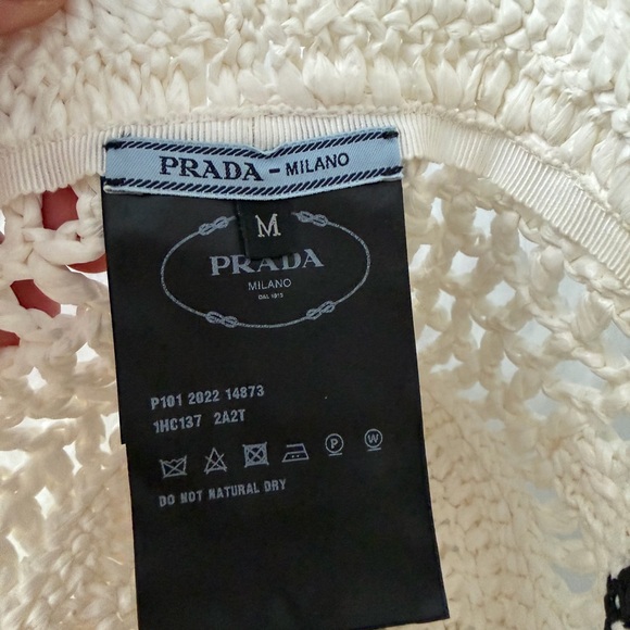 Prada Straw Bucket Hat (M) New - Never Worn - Picture 2 of 4